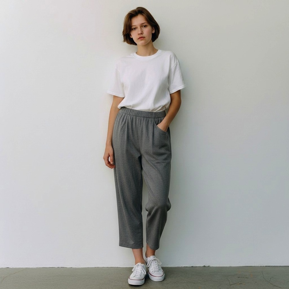 ON 34th Pants Womens Plus 1X Gray High-Rise Relaxed Fit Stretch Ankle‎ Trouser